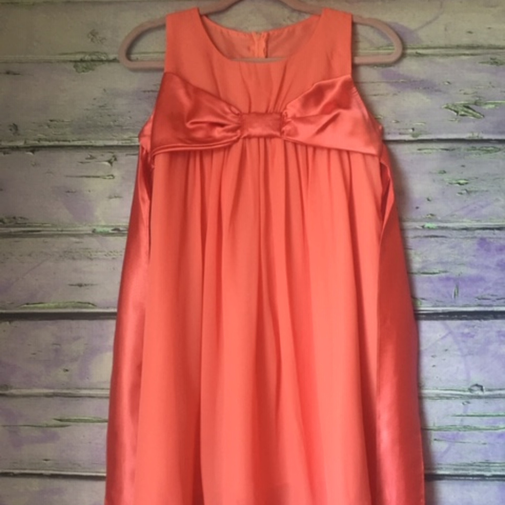 Coral Chiffon High-Low Dress